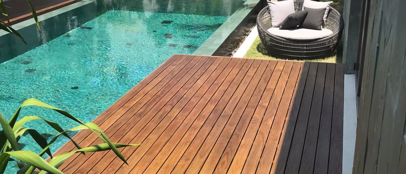 Private villa pool with tropical garden in Phuket